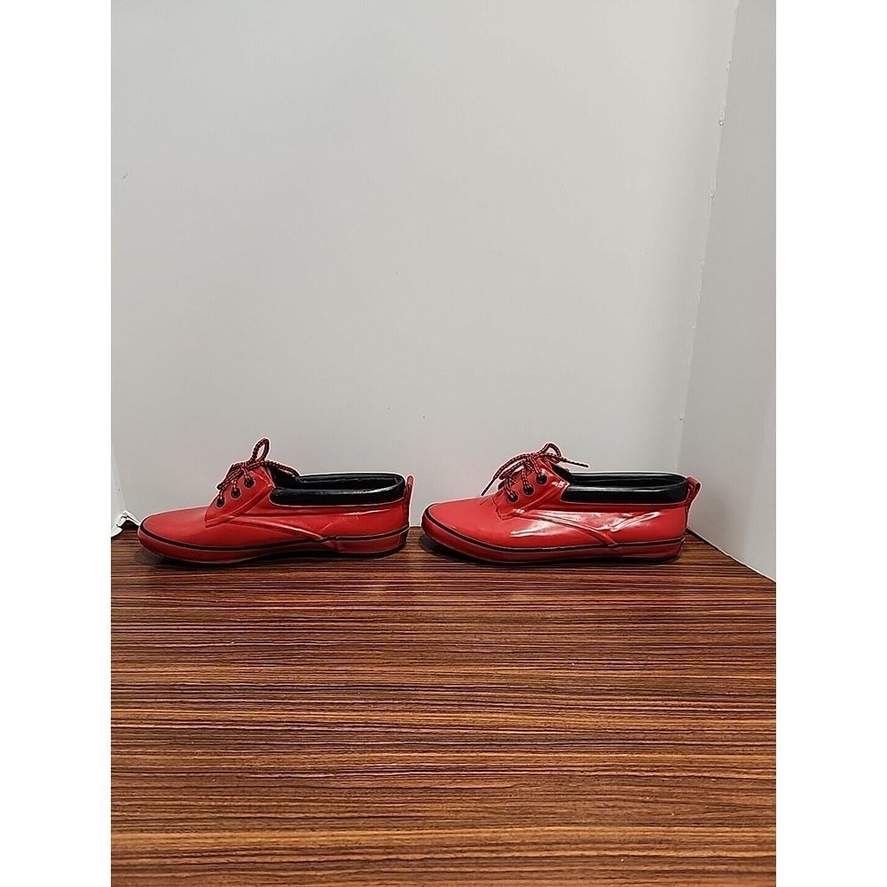 Rare Vtg 1990's Womens Sporto Red Low Duck Rubber Rain Boots 8‎ - Picture 5 of 8